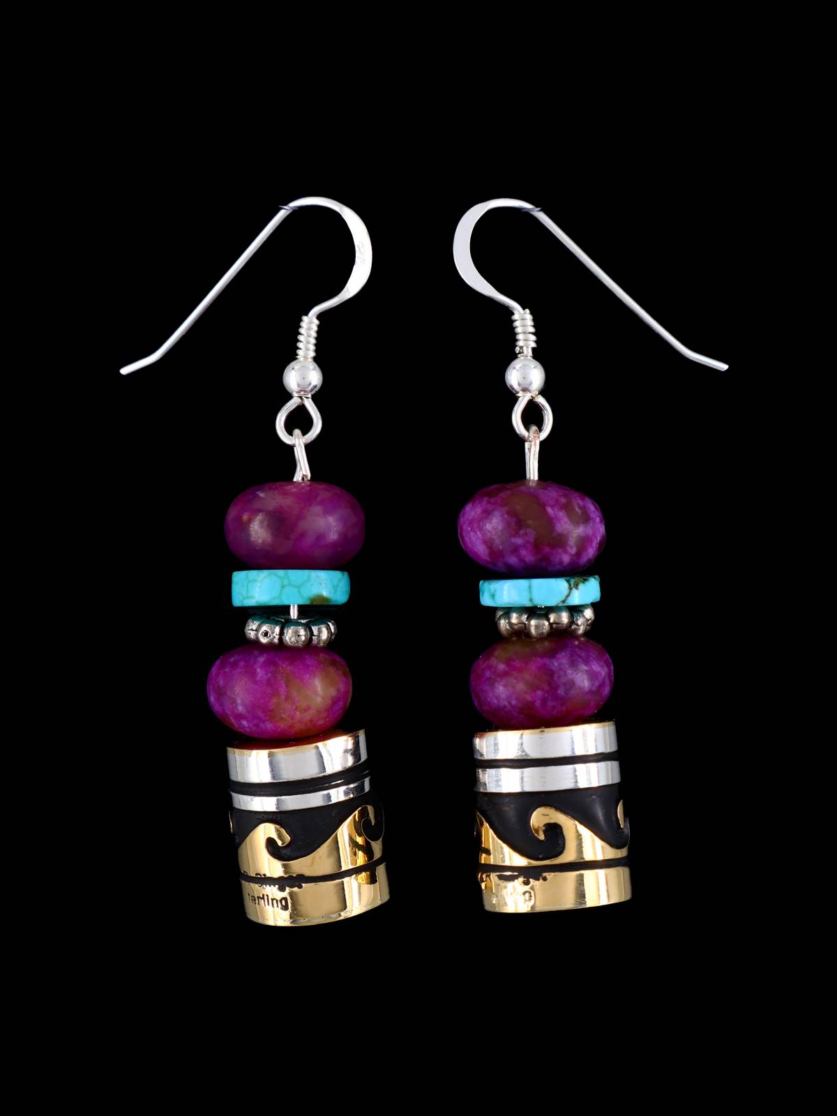 Navajo Multistone Beaded Dangle Earrings