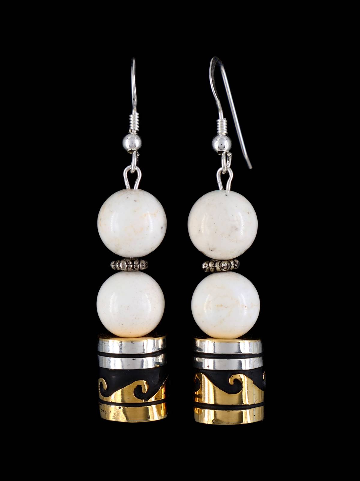 Boucles d’oreilles Navajo Spiny Oyster Dangle Overlay Bead