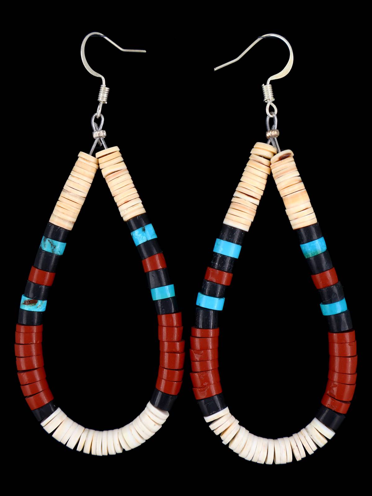 Boucles d'oreilles pendantes Shell Heishi Santo Domingo