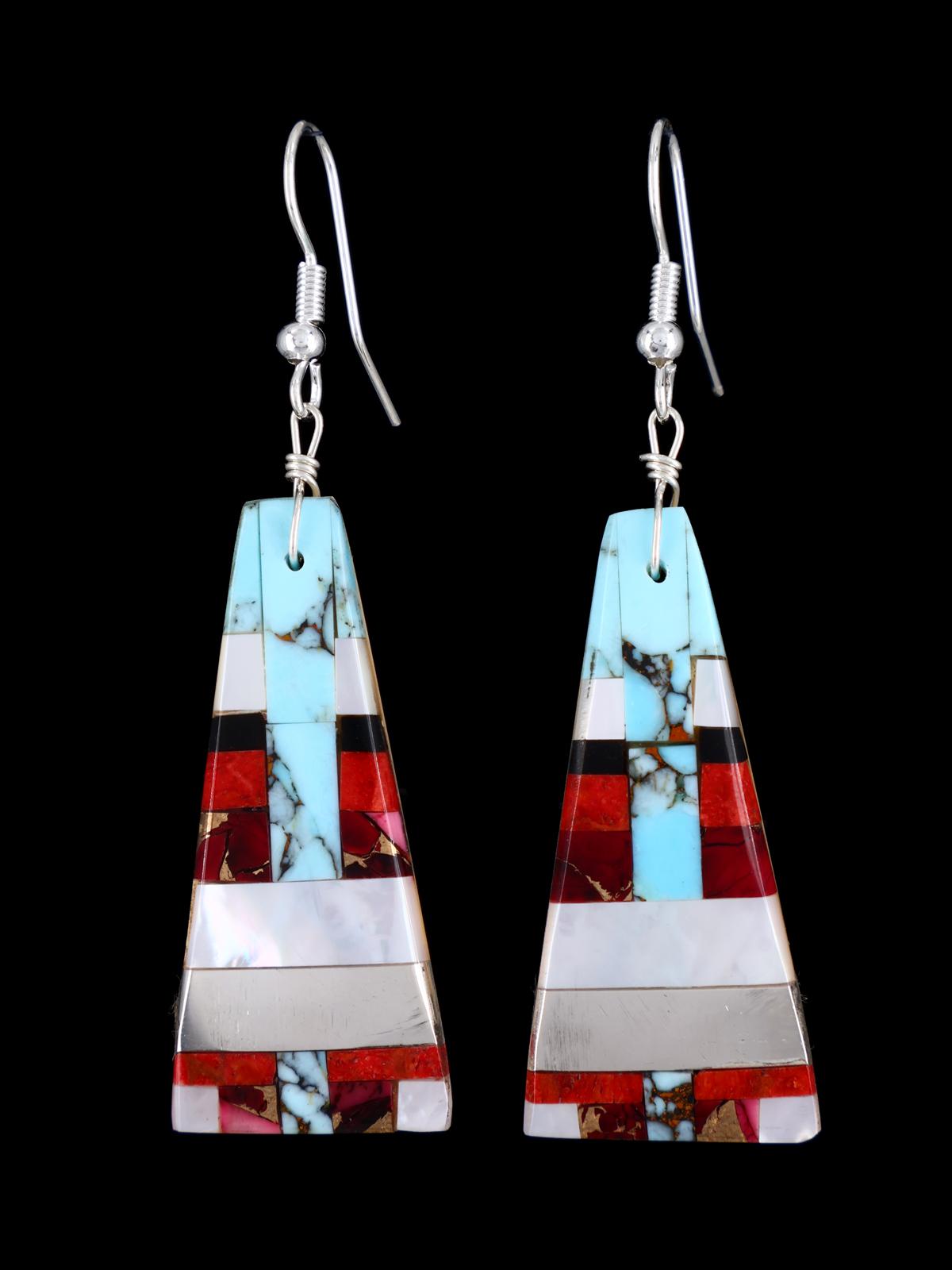 Santo Domingo Inlay Multistone Mosaic Dangle Earrings