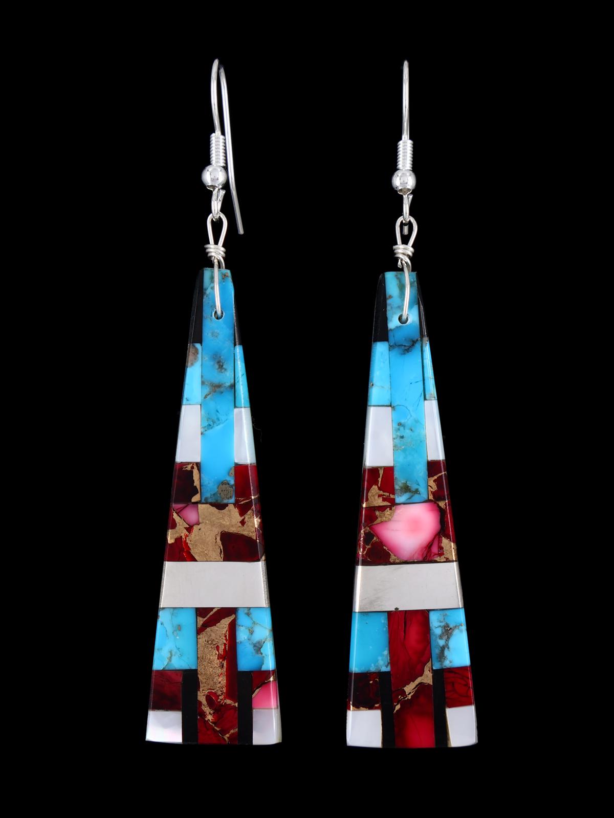 Santo Domingo Inlay Multistone Mosaic Dangle Earrings