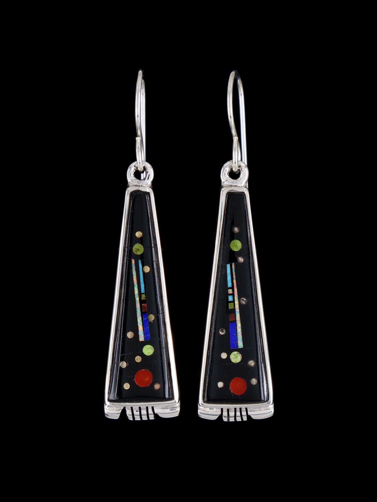 Native American Night Sky Inlay Dangle Earrings