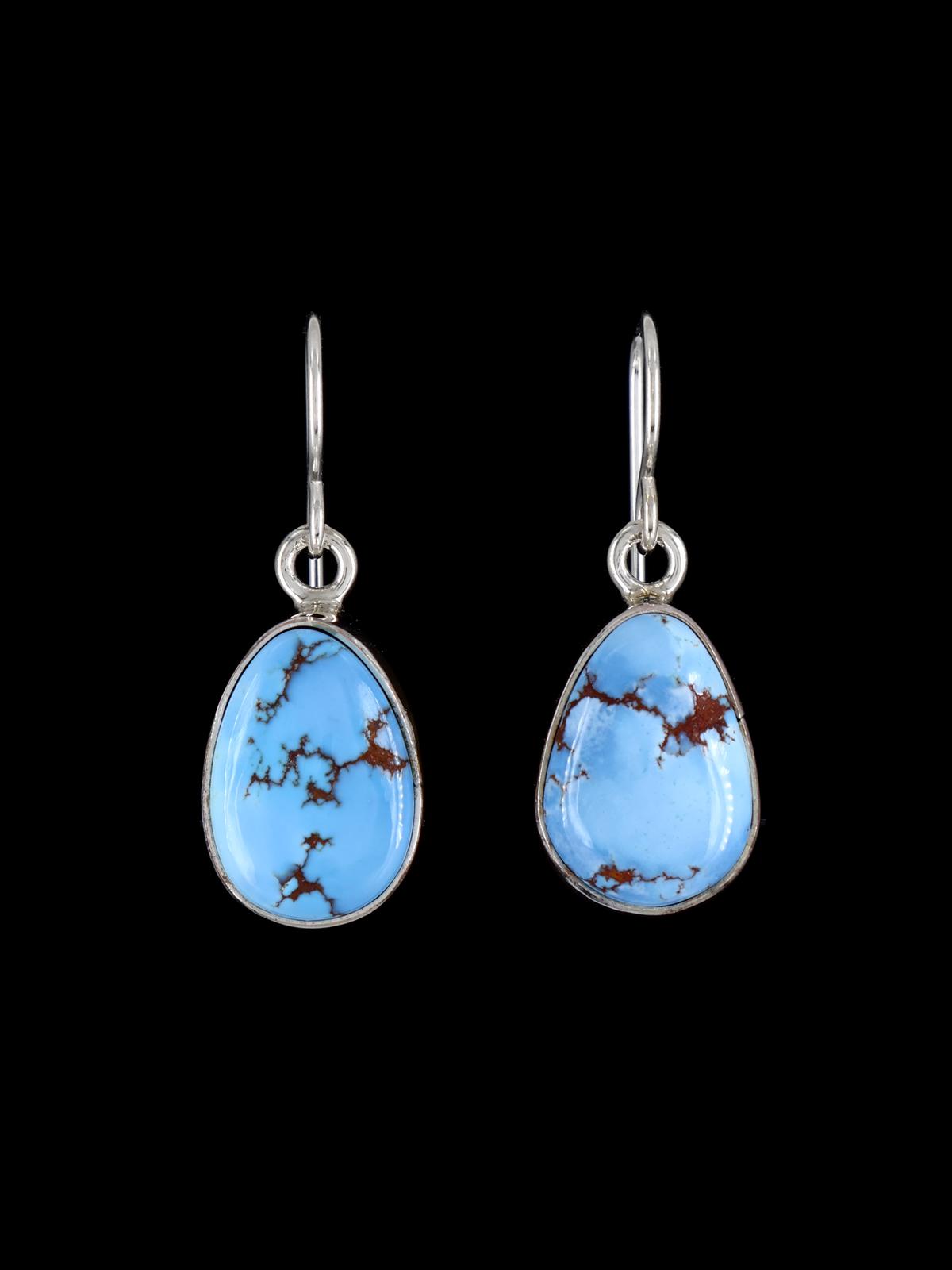 Navajo Sterling Silver Golden Hill Turquoise Dangle Earrings