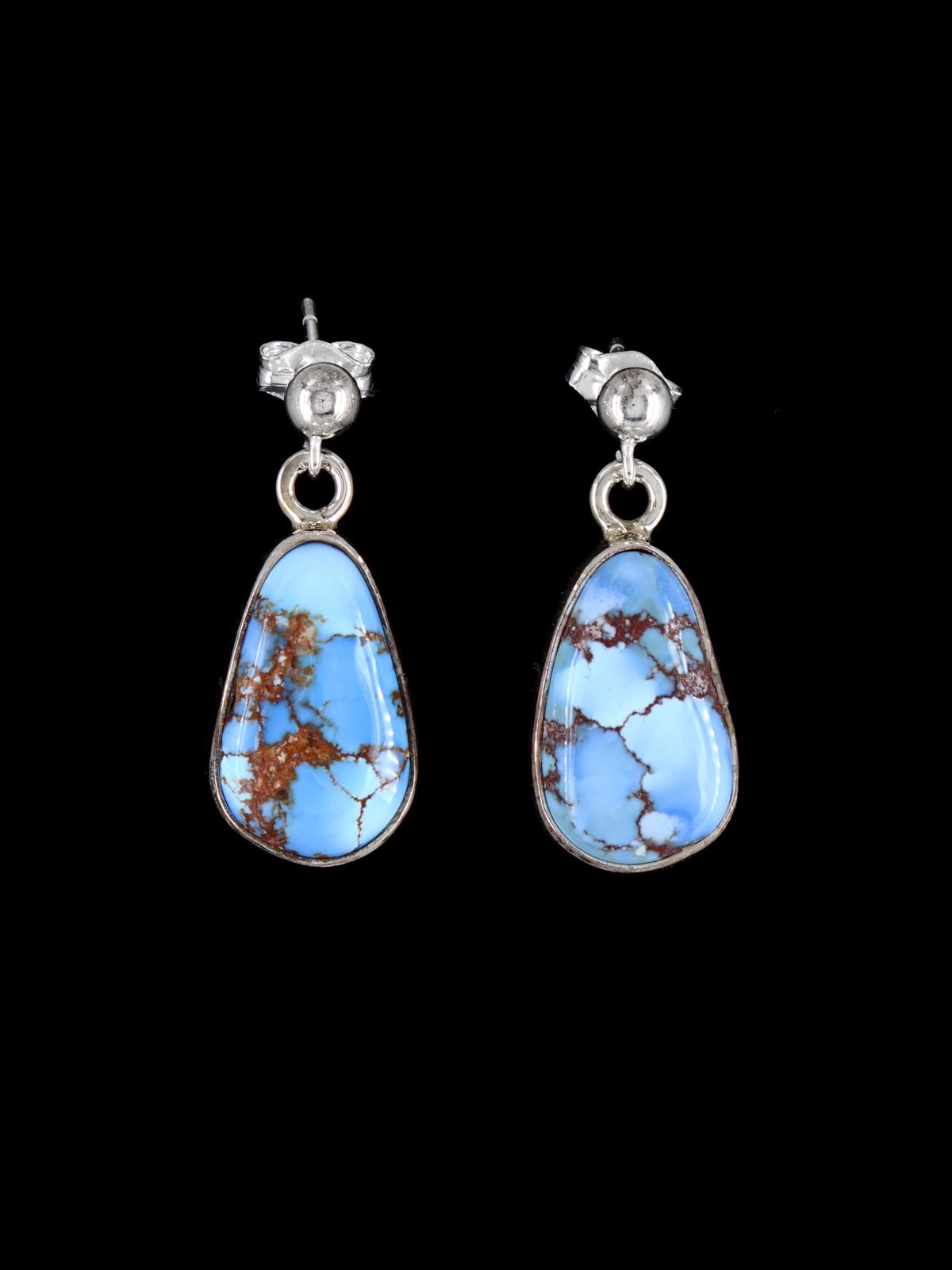 Navajo Sterling Silver Golden Hill Turquoise Post Earrings