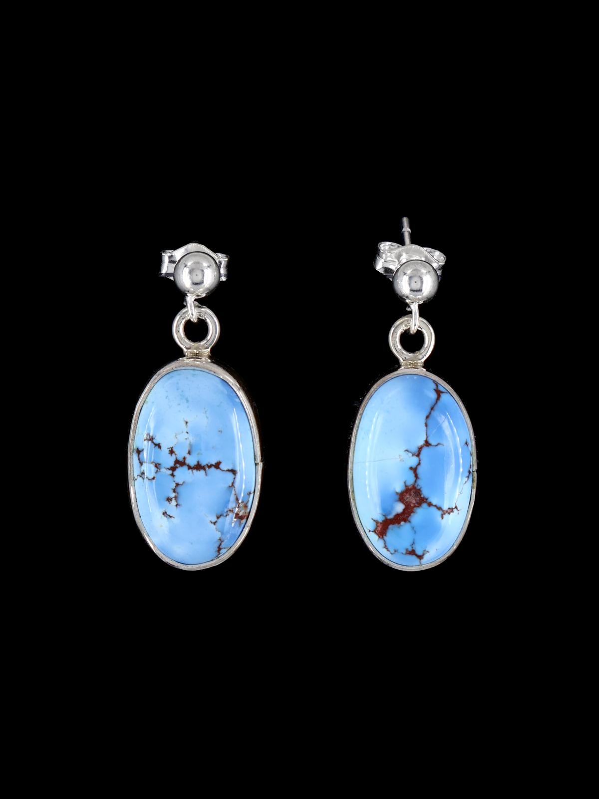 Navajo Sterling Silver Golden Hill Turquoise Post Earrings