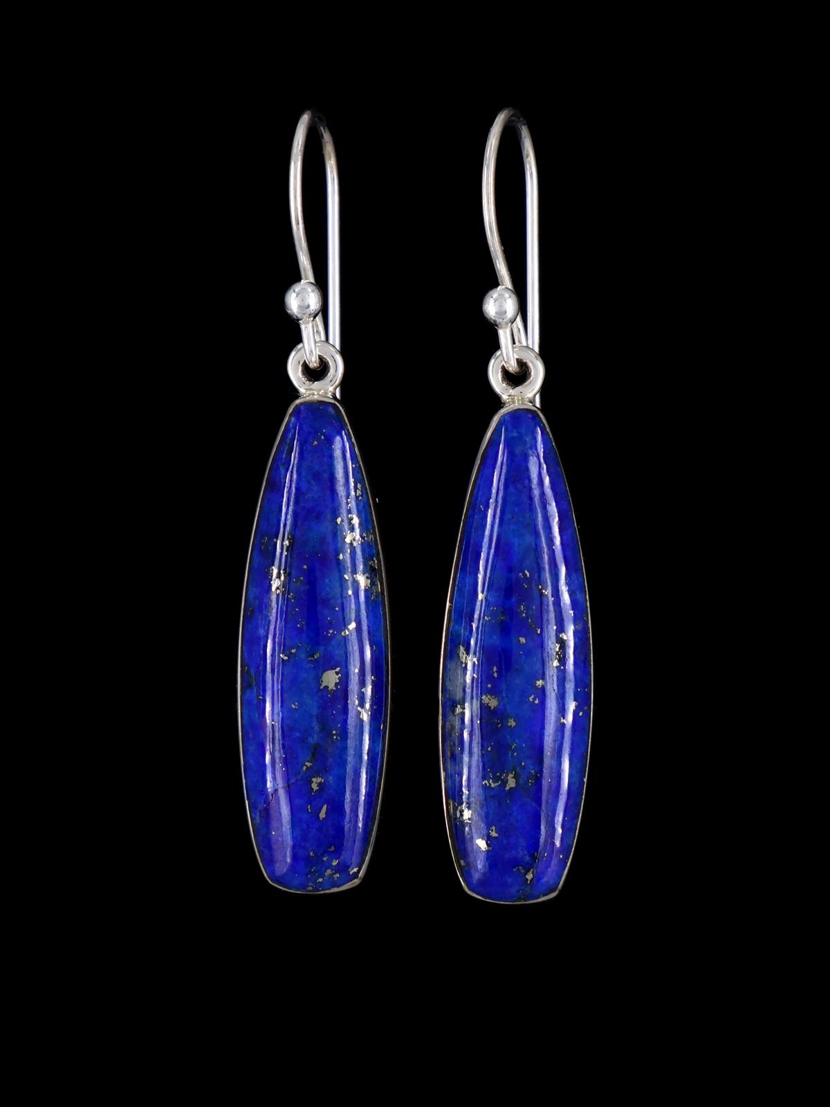 Navajo Sterling Silver Lapis Dangle Earrings