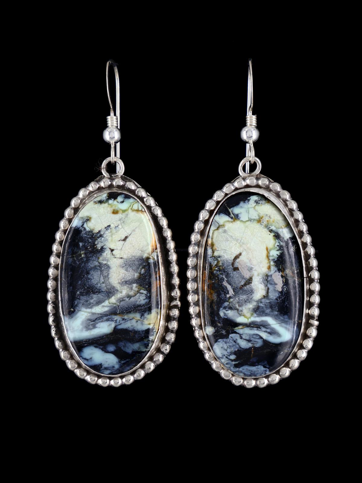 Navajo Sterling Silver Variscite Dangle Earrings