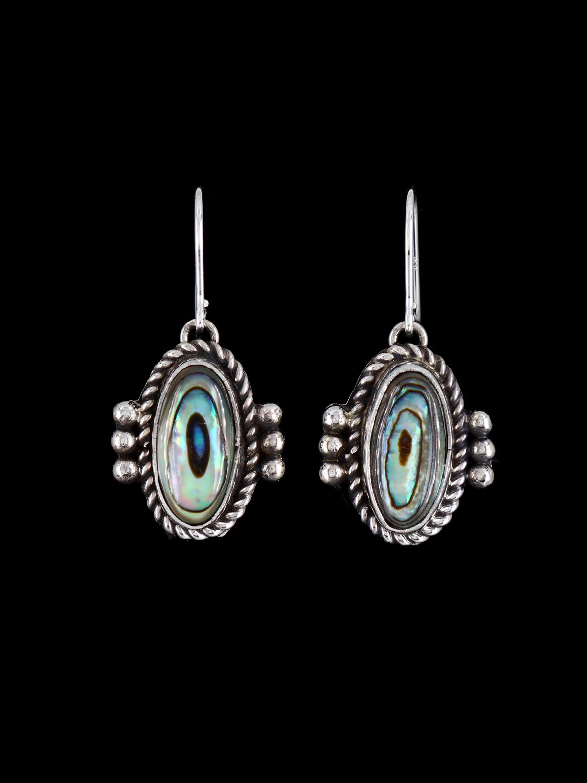 Native American Sterling Silver Abalone Earrings