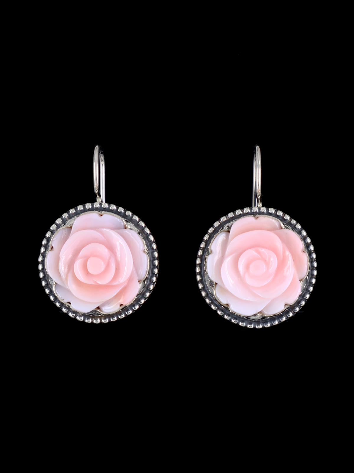 Pendientes colgantes de corazón con opalita con incrustaciones de nativos americanos