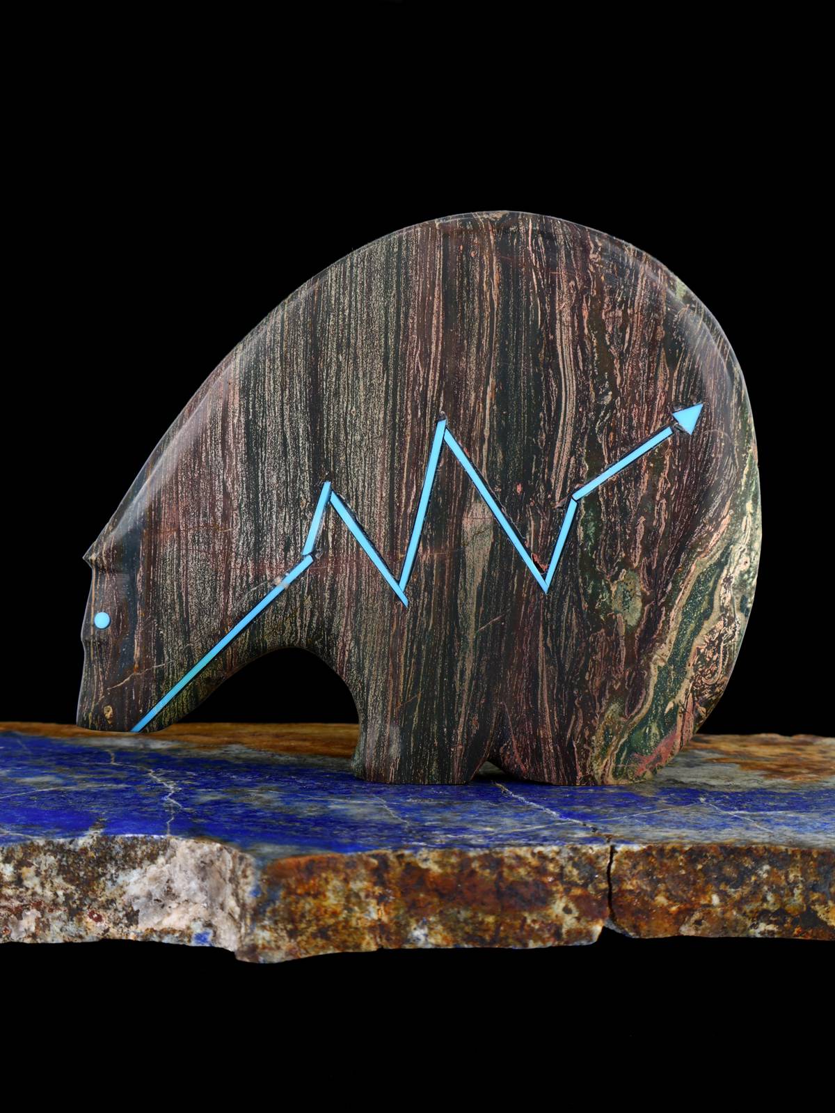 Folded Metasediment Medicine Bear Zuni Fetish