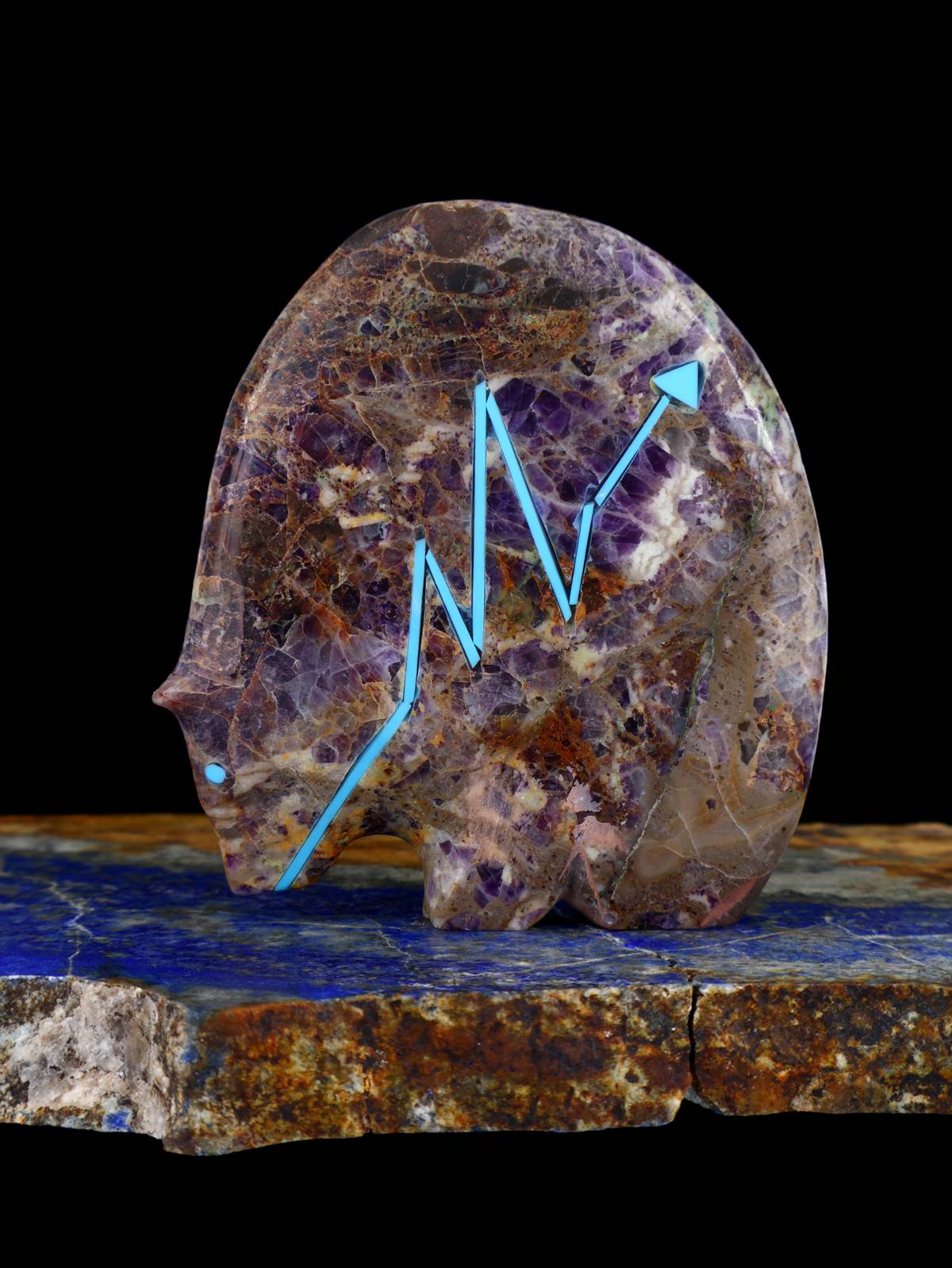 Kaleidoscope Fluorite Medicine Bear Zuni Fetish