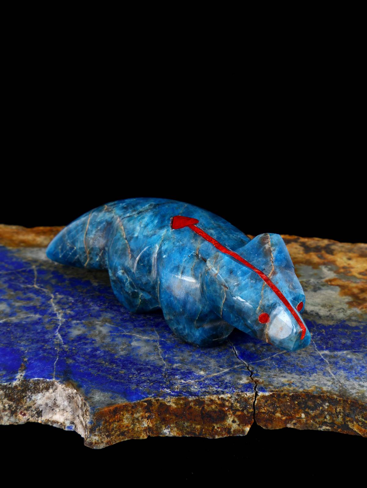 Chrysocolla Wolf Zuni Fetish