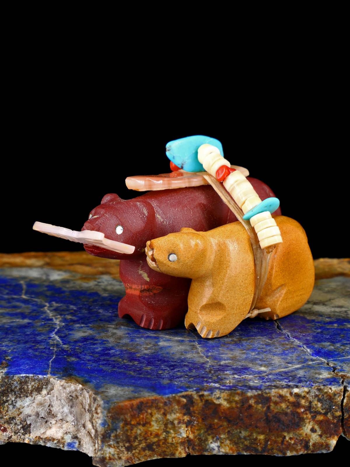 Pipestone and Jasper Bear Bundle Zuni Fetish