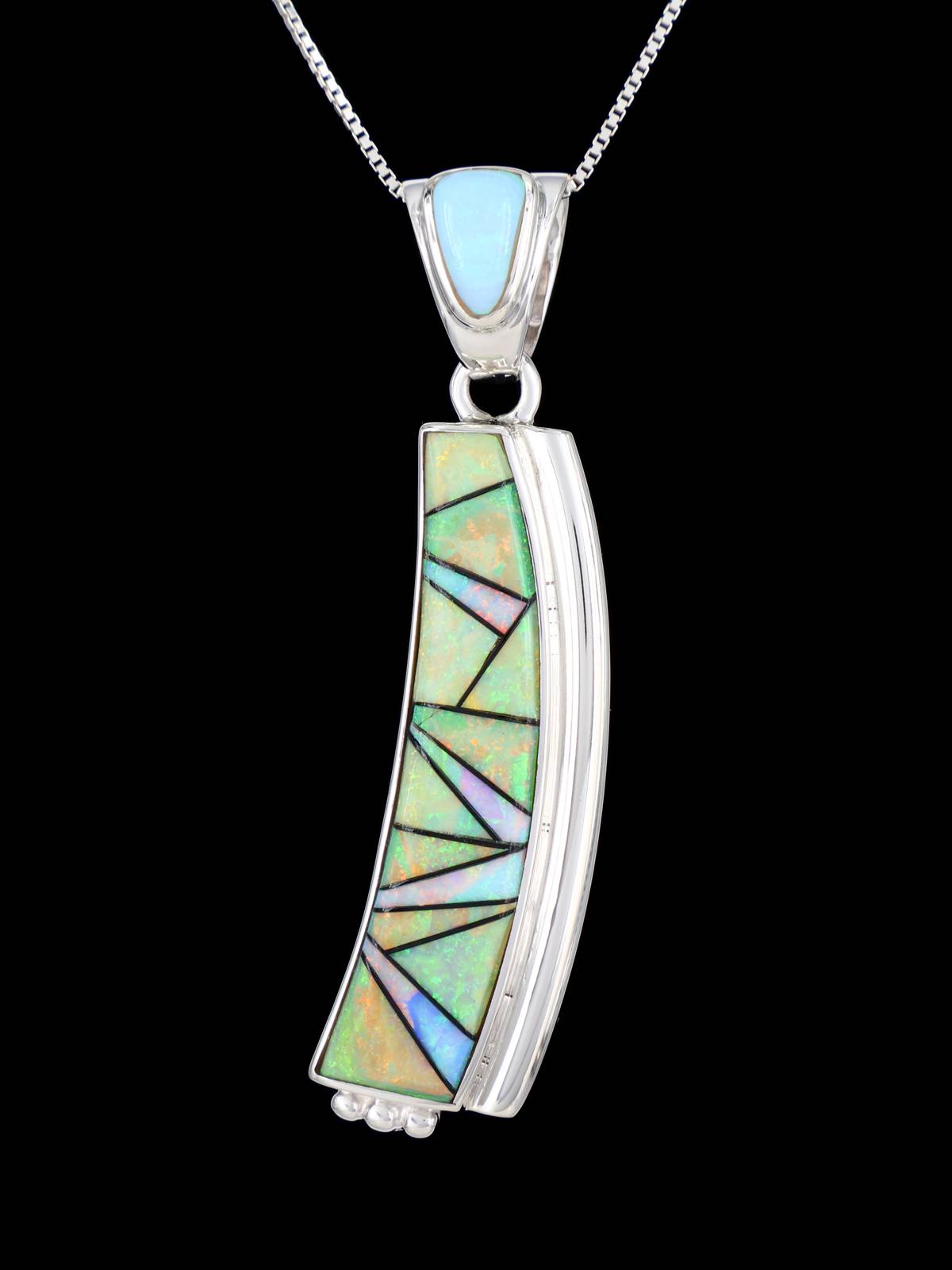 Native American Opal Inlay Pendant - PuebloDirect.com