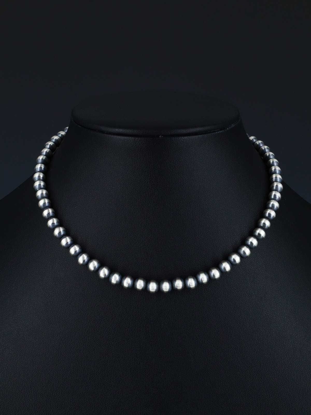 6mm Sterling Silver Beaded Necklace, Multiple Lengths - PuebloDirect.com