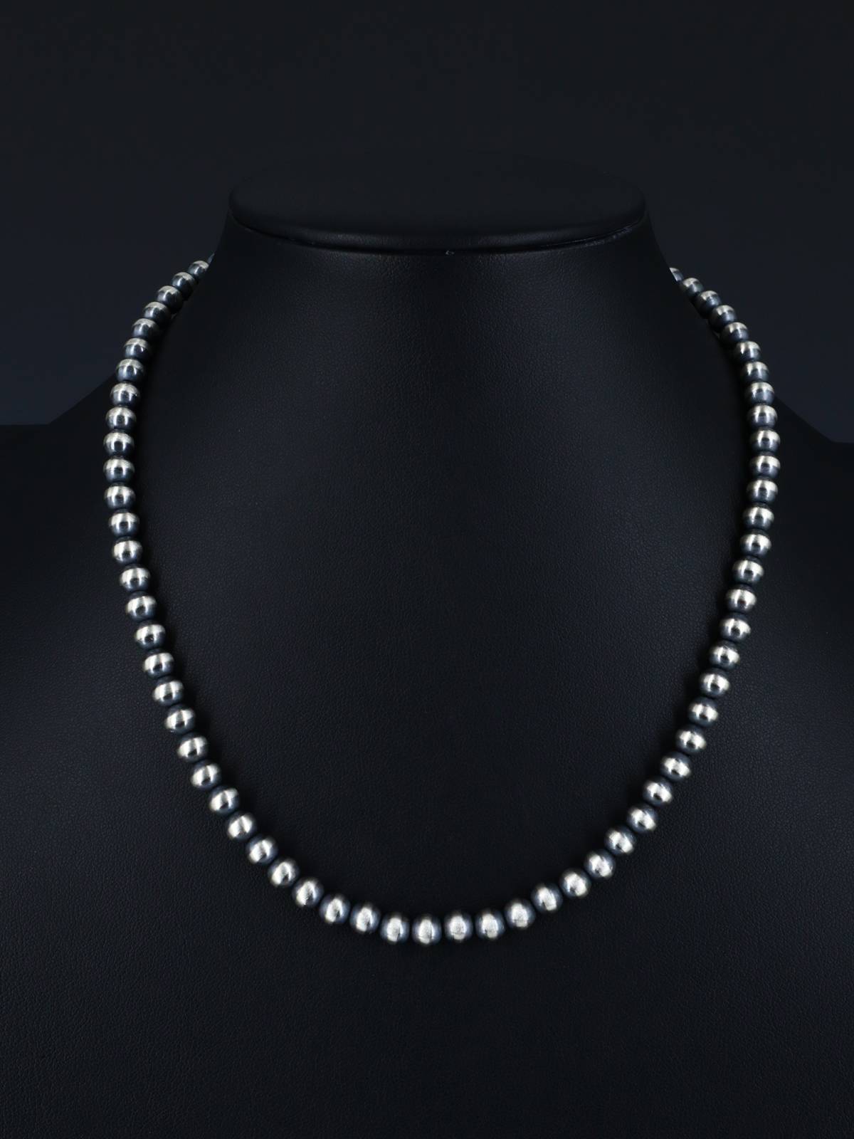 6mm Sterling Silver Beaded Necklace, Multiple Lengths - PuebloDirect.com