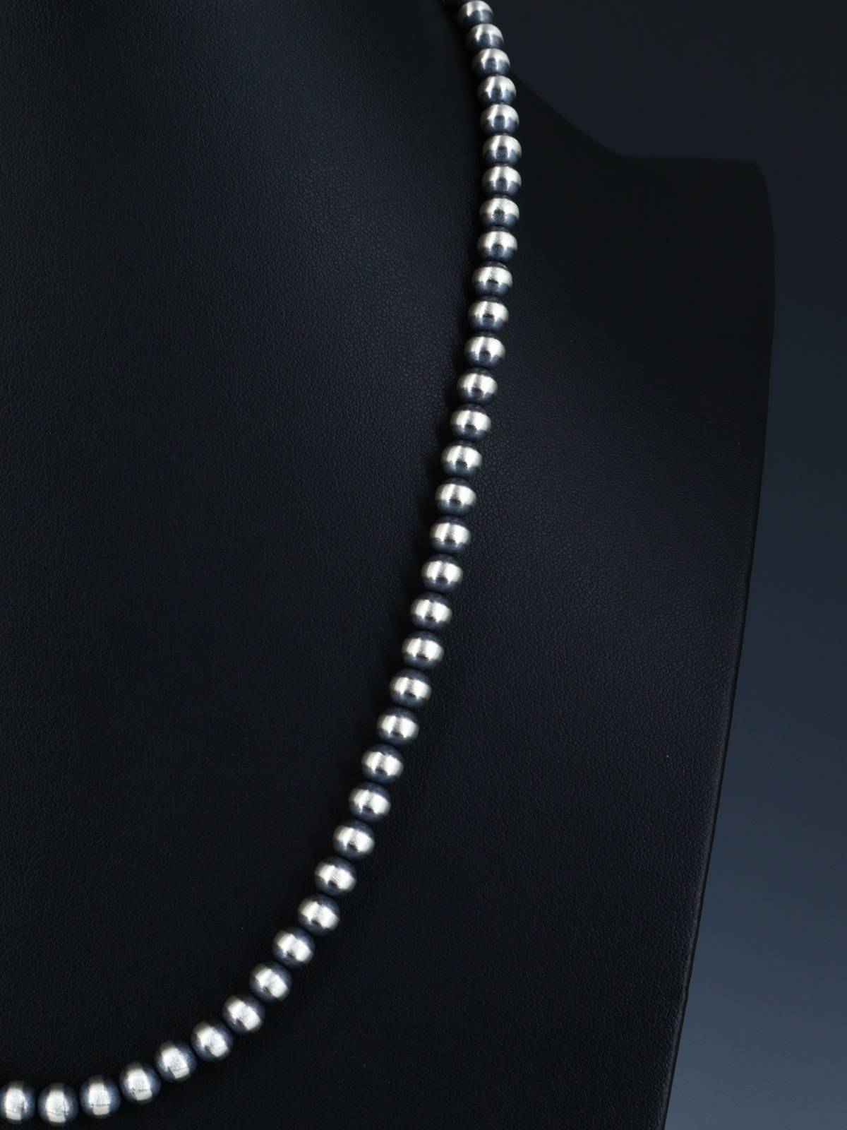 6mm Sterling Silver Beaded Necklace, Multiple Lengths - PuebloDirect.com
