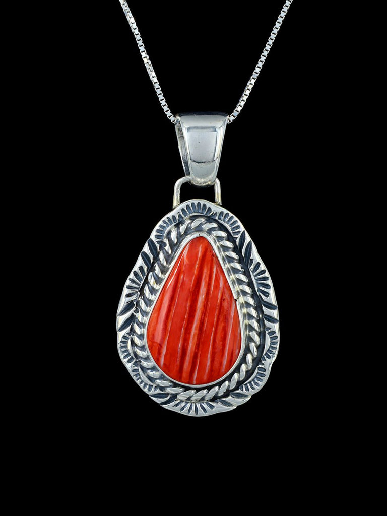 Native American Sterling Silver Spiny Oyster Pendant - PuebloDirect.com