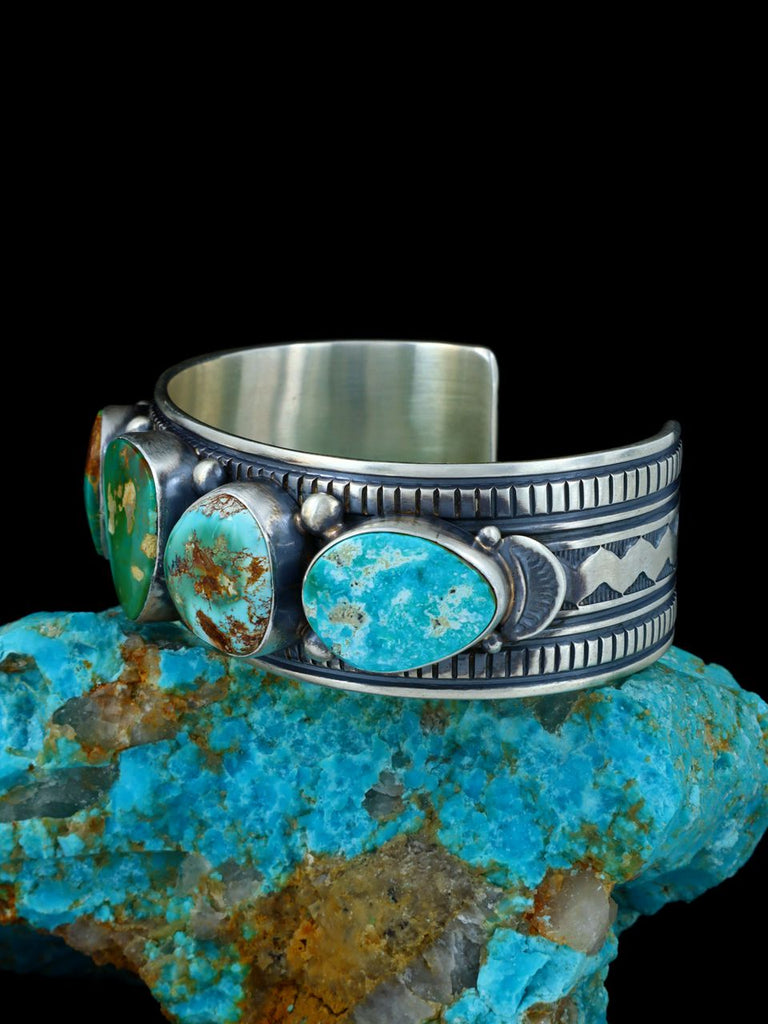 Native American Sterling Silver Natural Royston Turquoise Cuff Bracelet - PuebloDirect.com