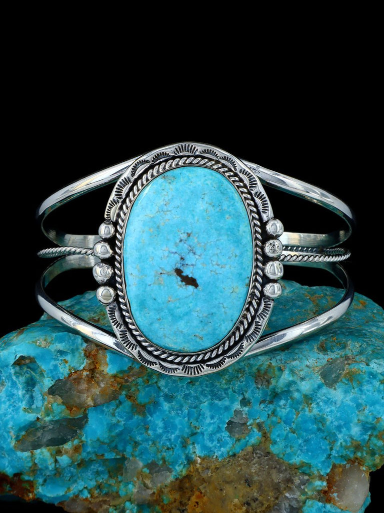 Native American Jewelry Blue Ridge Turquoise Cuff Bracelet - PuebloDirect.com