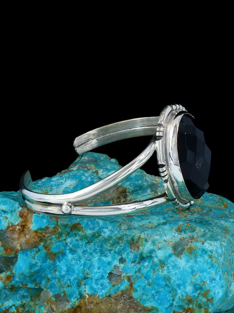Native American Jewelry Faceted Onyx Cuff Bracelet - PuebloDirect.com