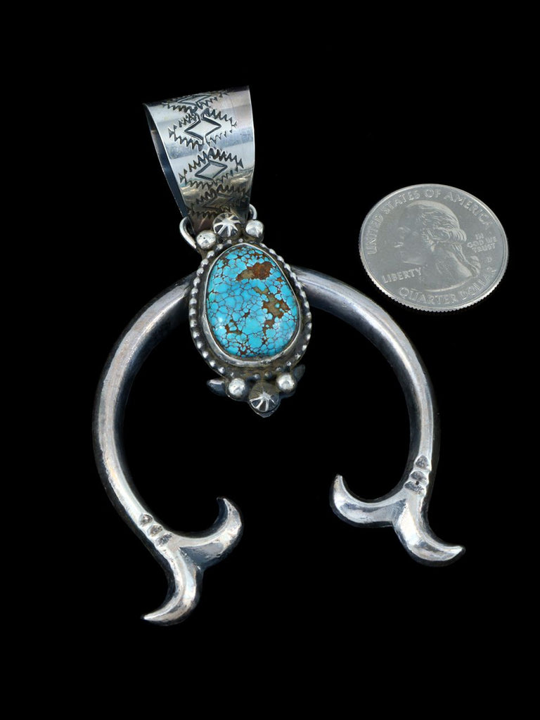 Native American Jewelry Natural Royston Turquoise Naja Pendant - PuebloDirect.com