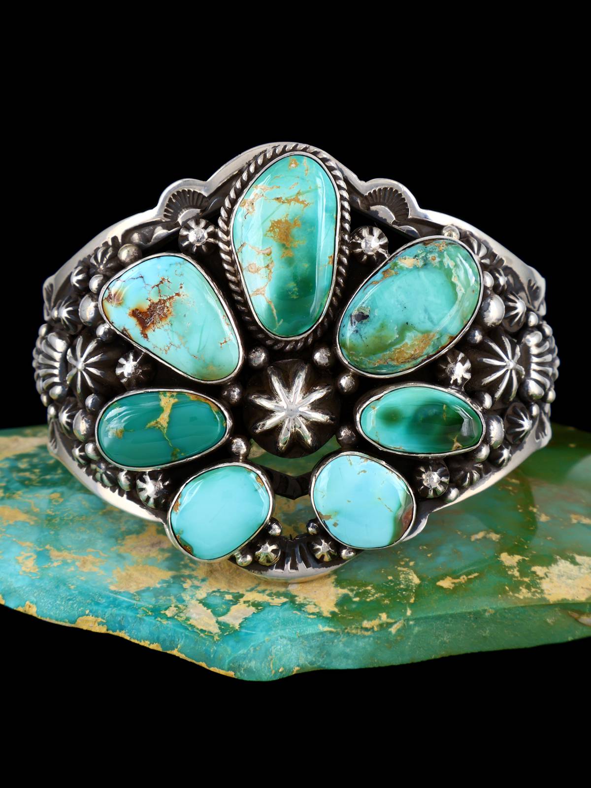 Navajo Jewelry Natural Royston Turquoise Cuff Bracelet - PuebloDirect.com
