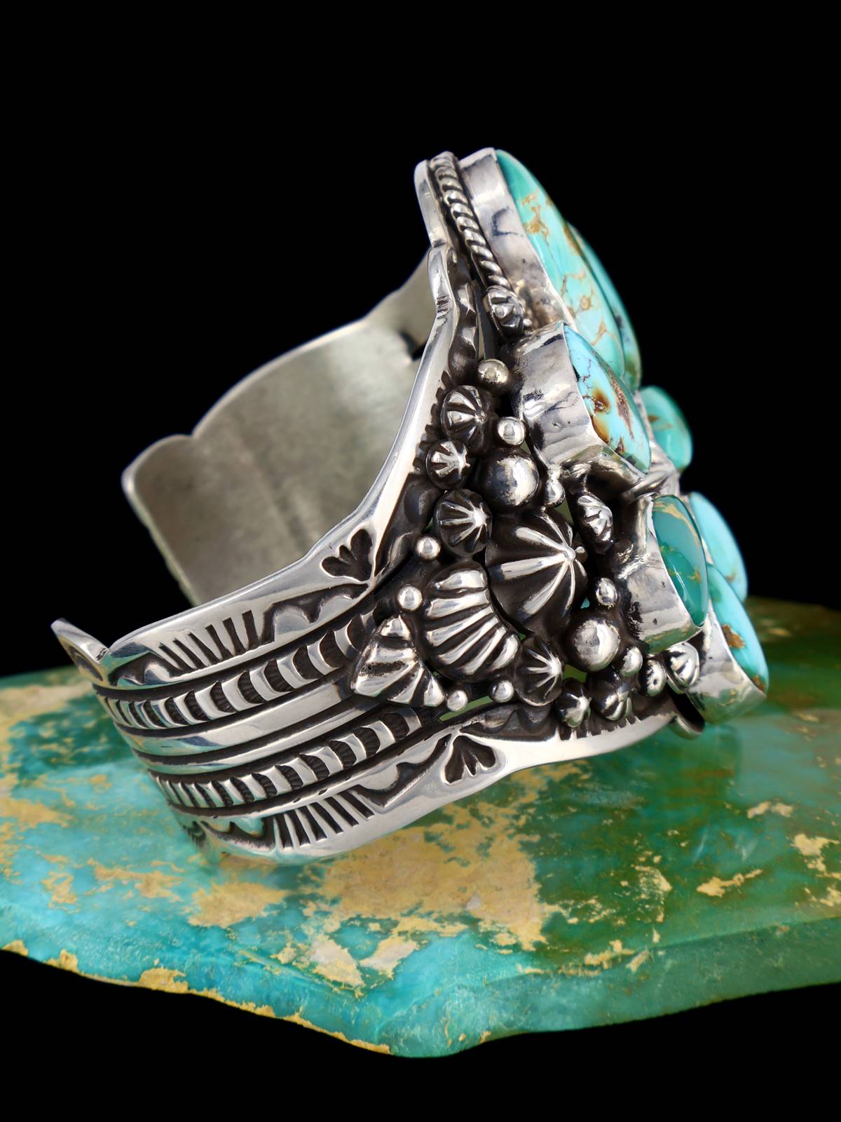 Navajo Jewelry Natural Royston Turquoise Cuff Bracelet - PuebloDirect.com