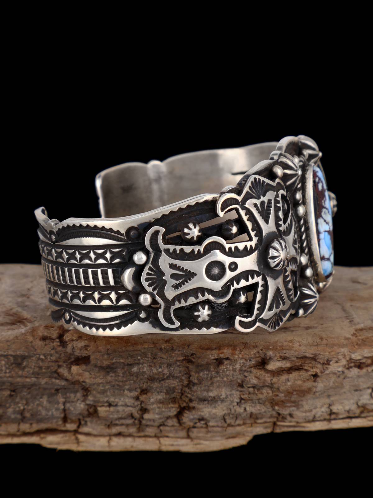 Navajo Jewelry Natural Golden Hill Turquoise Cuff Bracelet - PuebloDirect.com