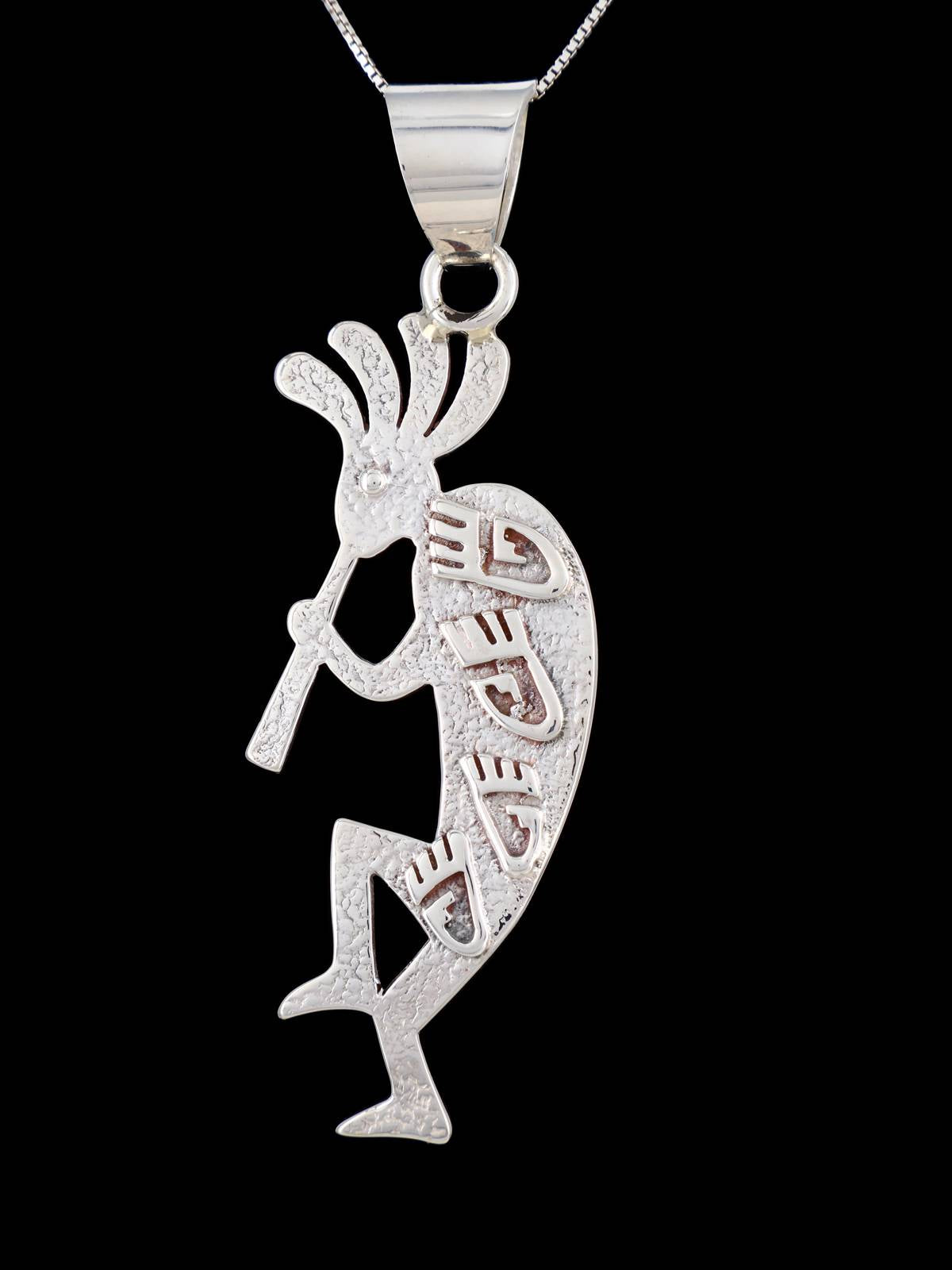 Navajo Reversible Cobblestone Inlay Kokopelli Pendant - PuebloDirect.com