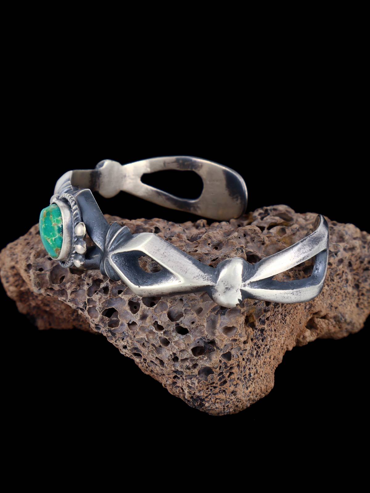 Navajo Emerald Valley Turquoise Sterling Silver Cuff Bracelet - PuebloDirect.com