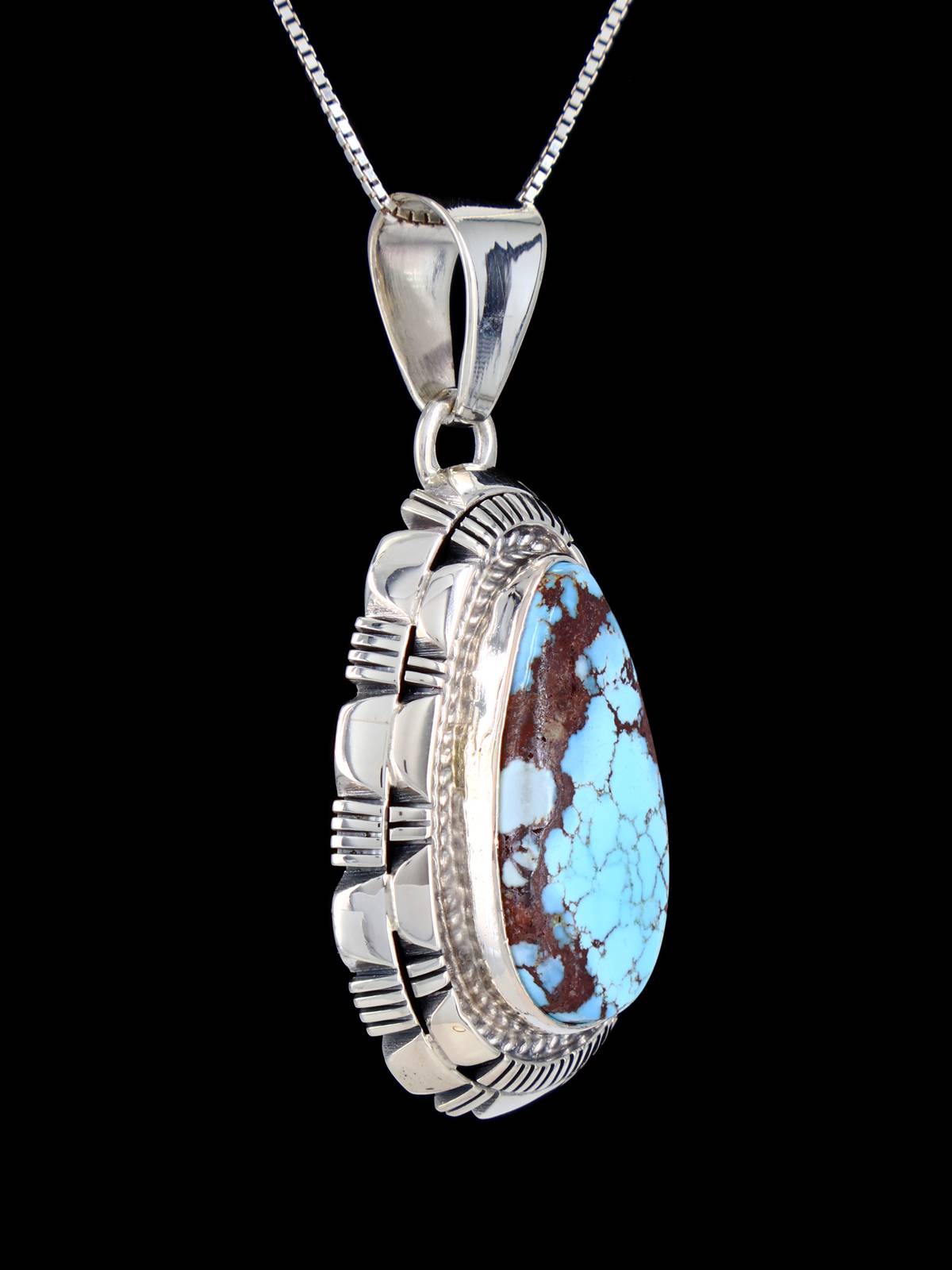 Sterling Silver Natural Golden Hill Turquoise Navajo Pendant
