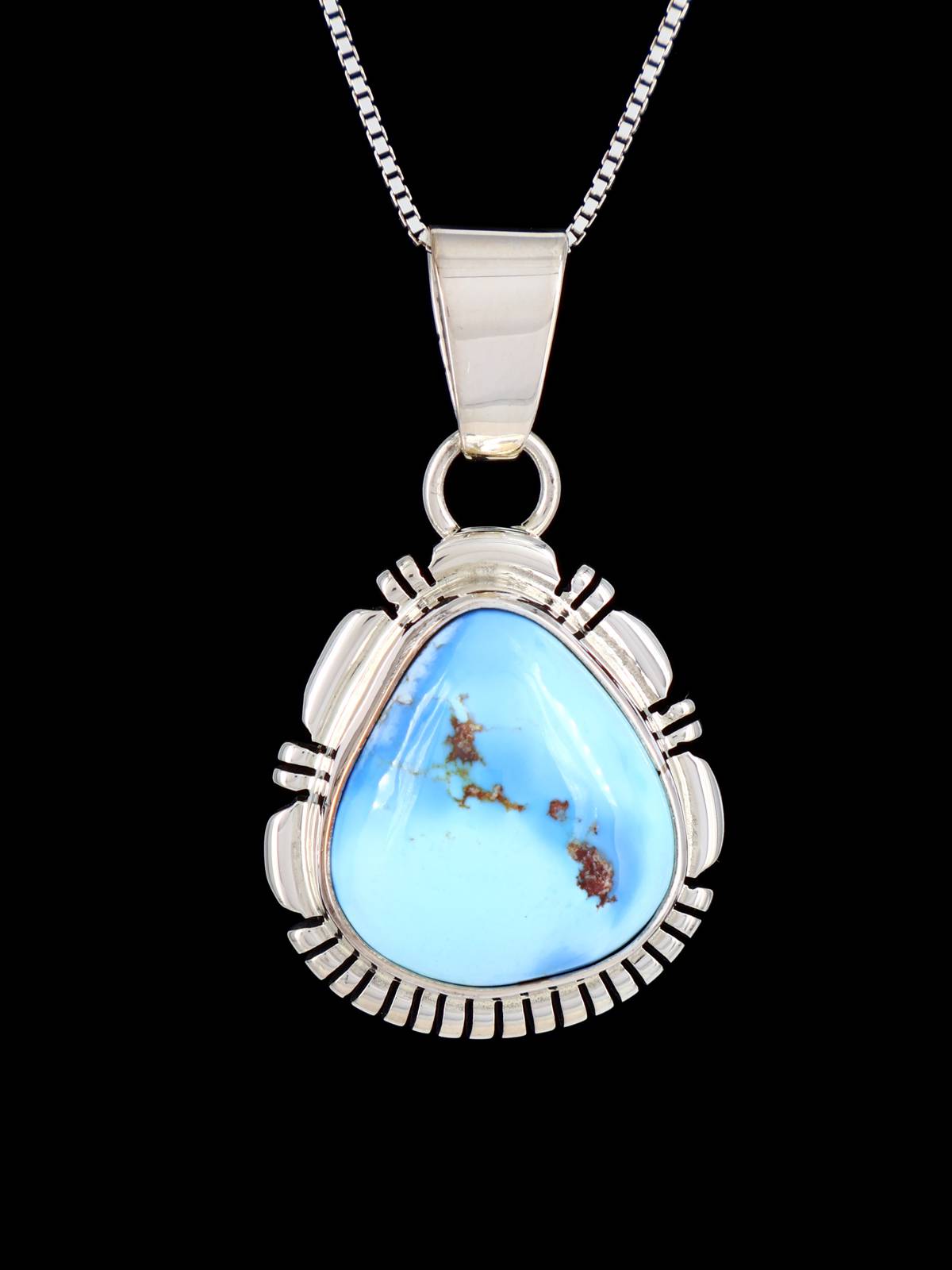 Native American Jewelry Golden Hill Turquoise Pendant - PuebloDirect.com