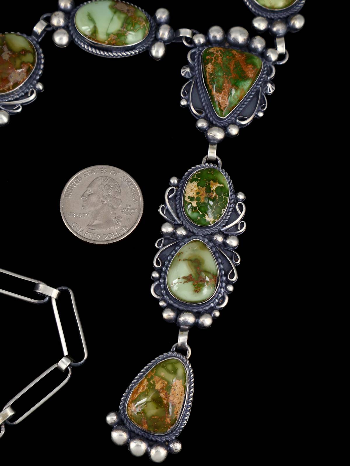 Native American Jewelry Carico Lake Turquoise Lariat Necklace - PuebloDirect.com