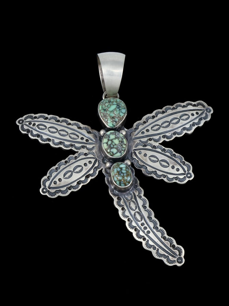 Native American Jewelry Natural Poseidon Variscite Dragonfly Pendant - PuebloDirect.com