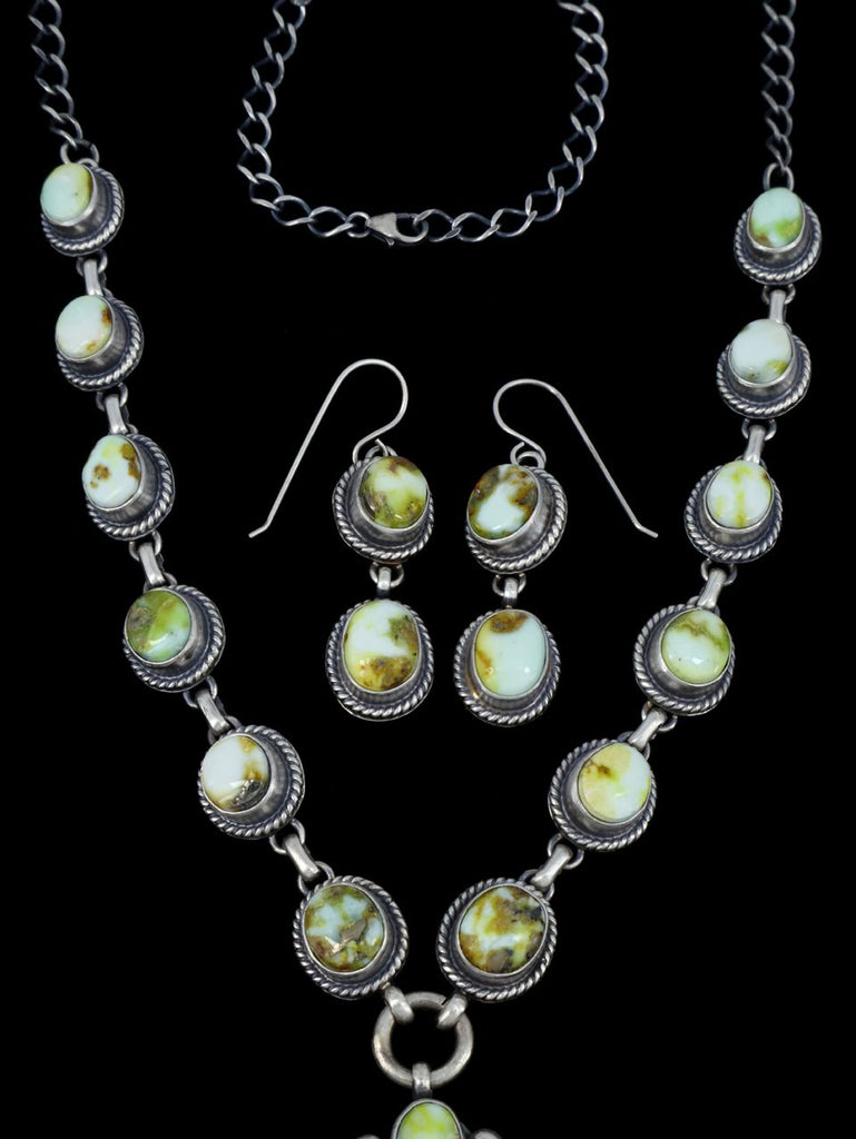 Native American Palomino Variscite Necklace and Earring Set - PuebloDirect.com