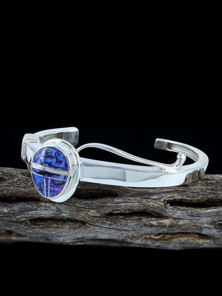 Native American Indian Monarch Opal Inlay Bracelet - PuebloDirect.com
