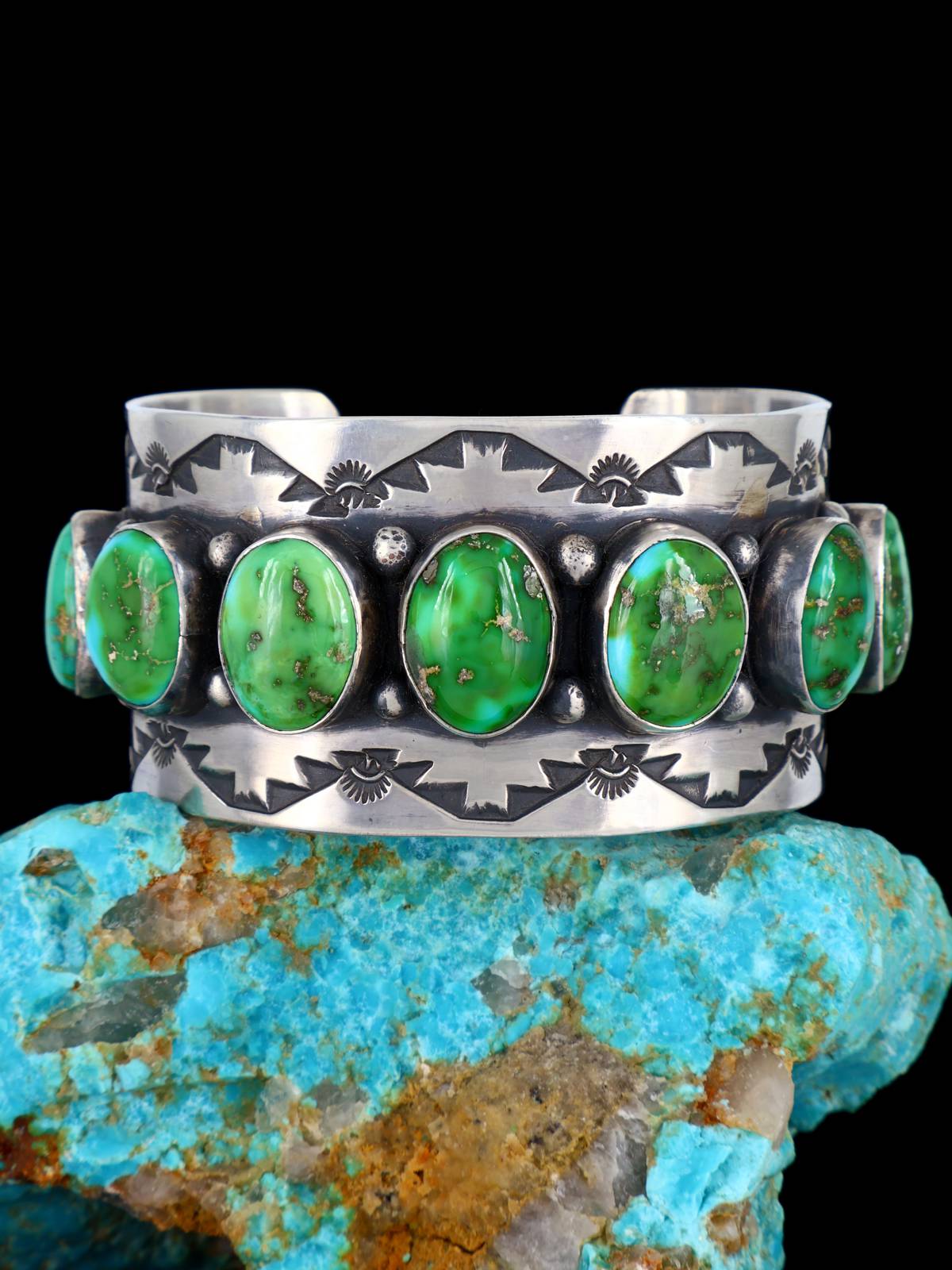 Native American Jewelry Sonoran Gold Turquoise Cuff Bracelet - PuebloDirect.com