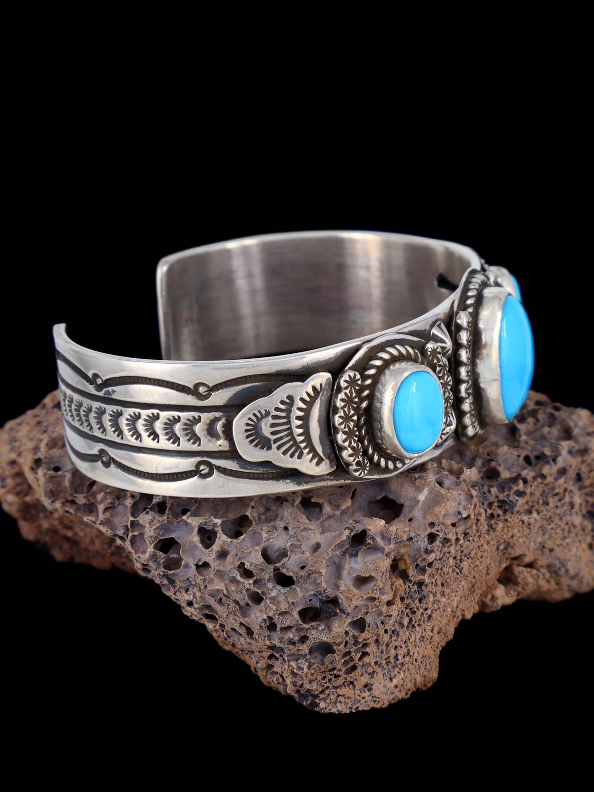 Native American Jewelry Sleeping Beauty Turquoise Cuff Bracelet - PuebloDirect.com