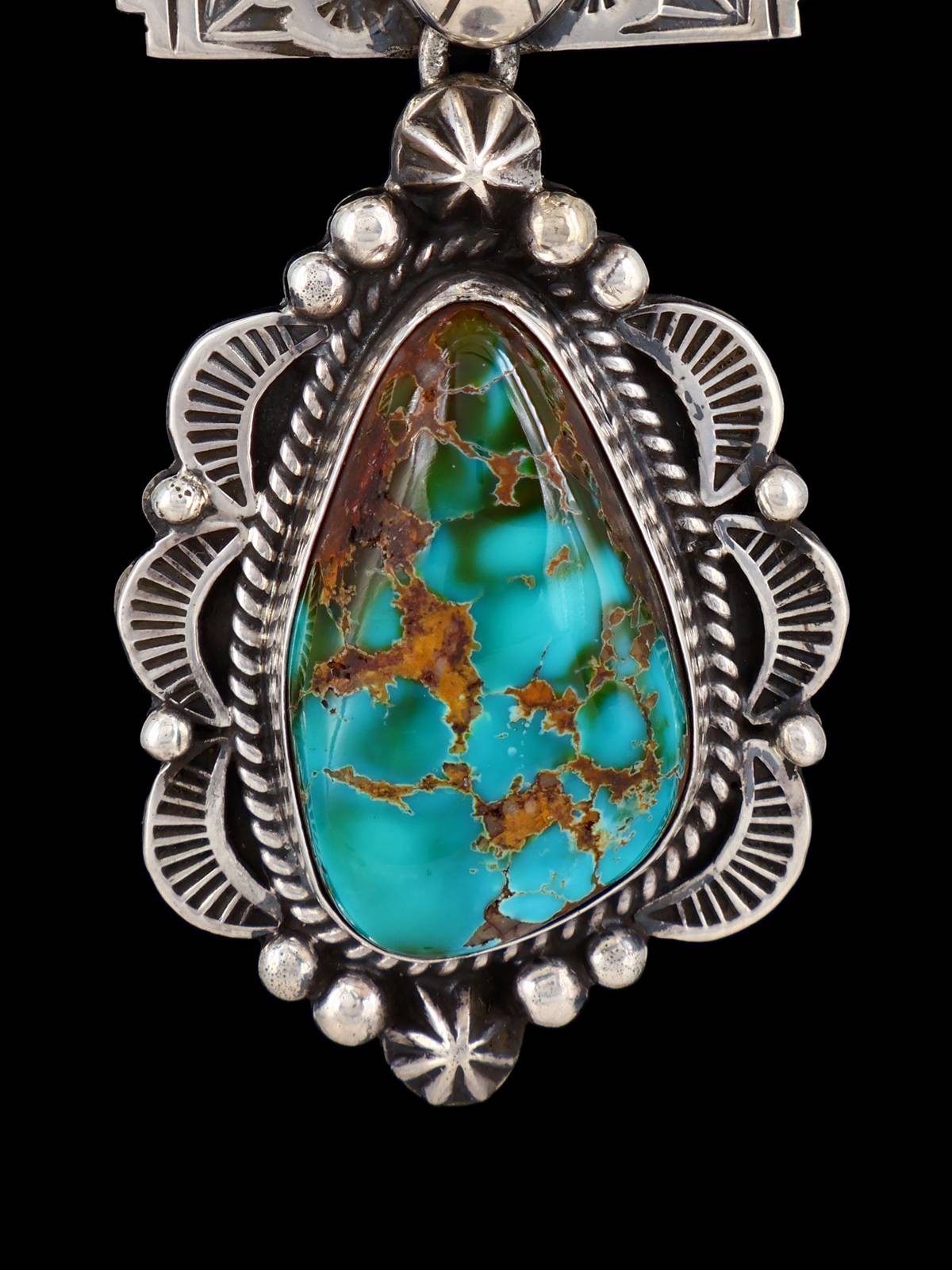 Native American Sterling Silver Royston Turquoise Kachina Pendant