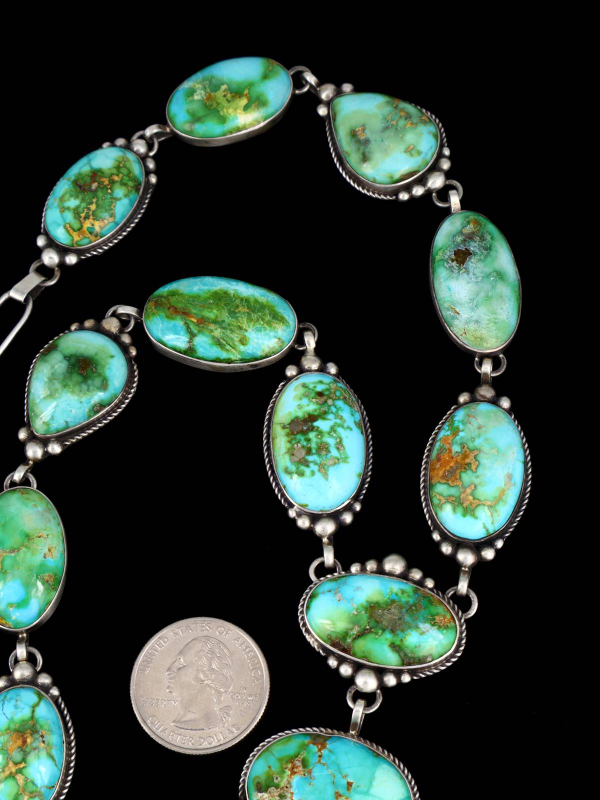 Collar Y Lariat Turquesa de Oro Sonorense de Nativos Americanos