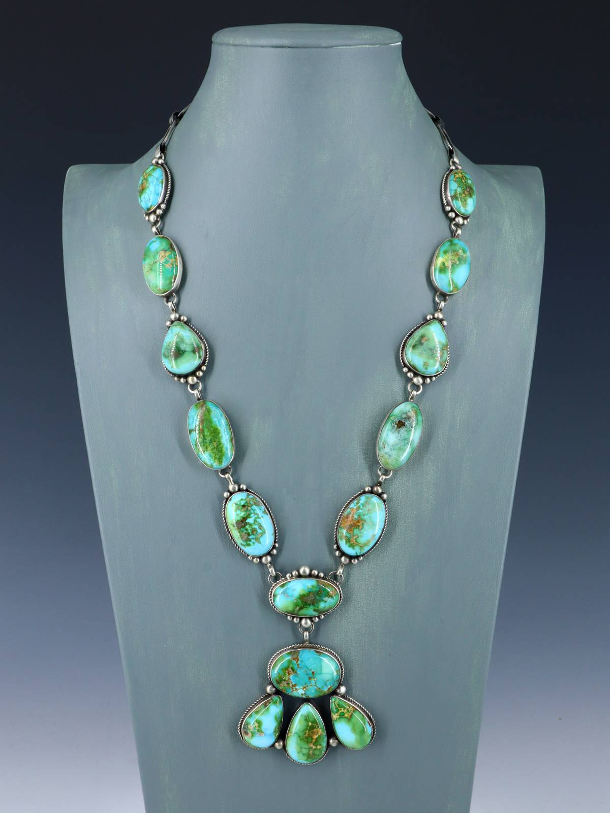 Collar Y Lariat Turquesa de Oro Sonorense de Nativos Americanos