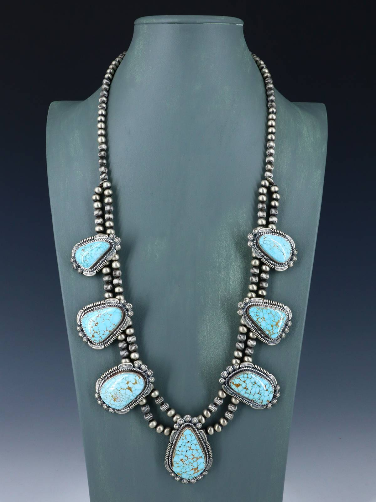 Navajo Jewelry #8 Turquoise Necklace and Earrings Set