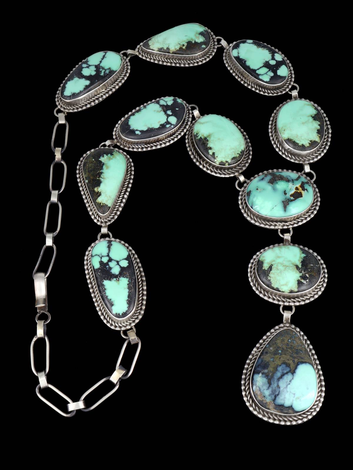 Native American New Lander Variscite Lariat Y Necklace - PuebloDirect.com