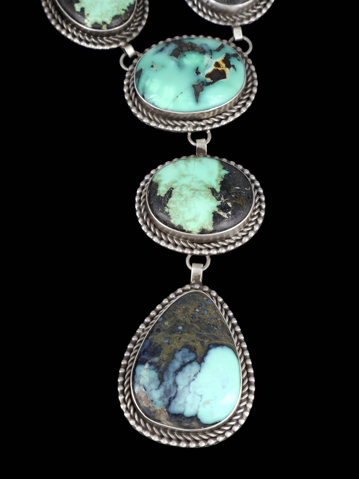 Native American New Lander Variscite Lariat Y Necklace - PuebloDirect.com