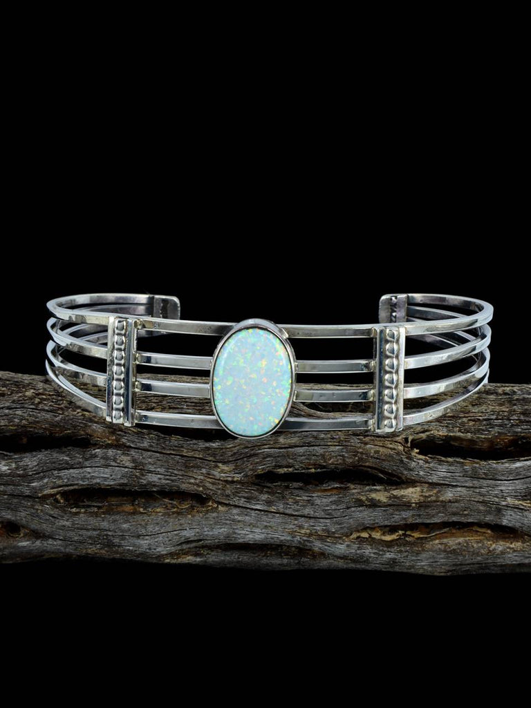 Native American Sterling Silver Opalite Bracelet - PuebloDirect.com