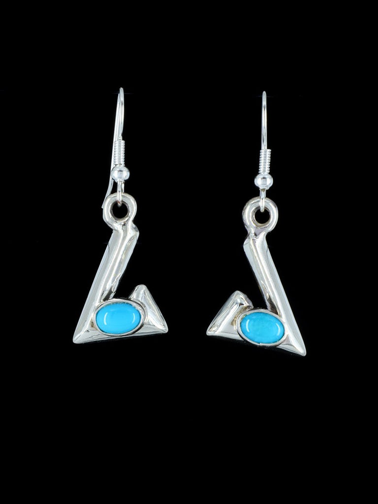 Navajo Turquoise Sterling Silver Dangle Earrings - PuebloDirect.com