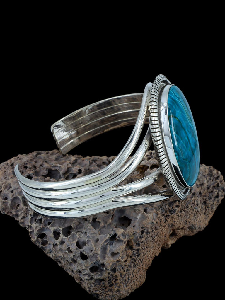 Native American Jewelry Crystal Malachite Cuff Bracelet - PuebloDirect.com