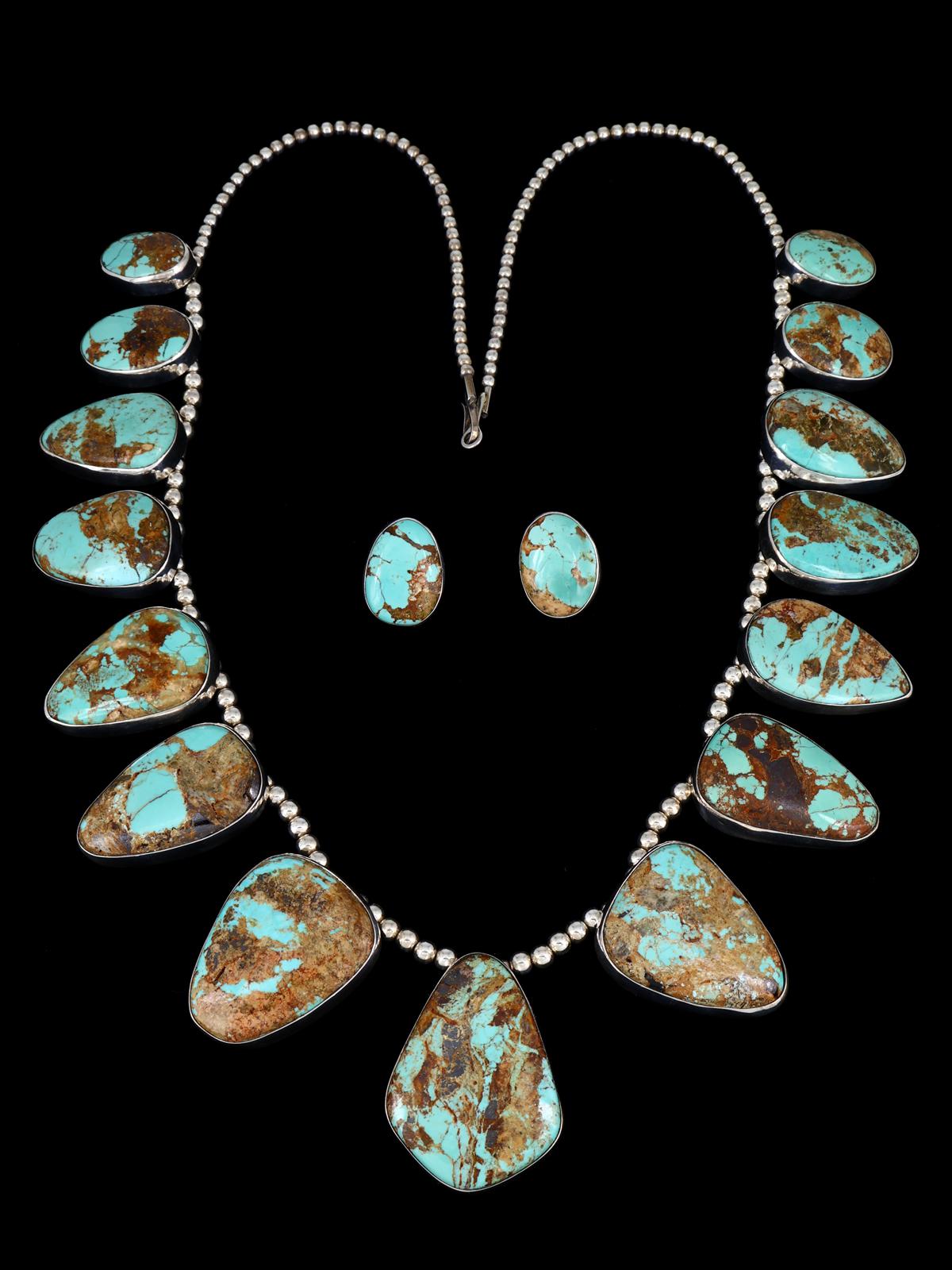 Native American Jewelry Boulder Turquoise Necklace Set