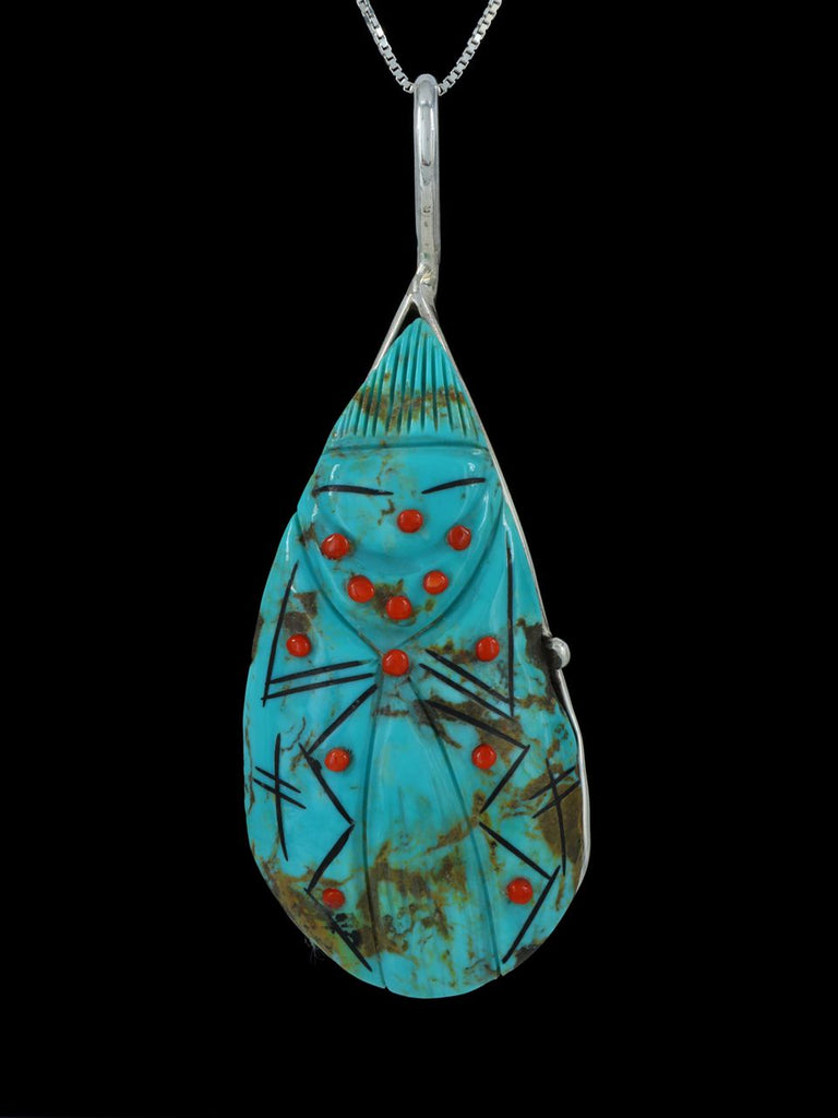 Zuni Turquoise Maiden Fetish Pendant - PuebloDirect.com